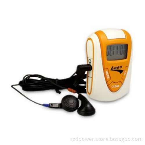 Multifunctional Pedometers with Time Display and Auto Scan FM Radio, Measures 68 x 46 x 33mm